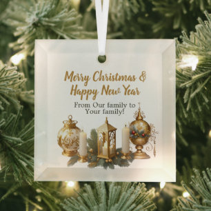 Weihnachtswunsch individuell anpassbar ornament aus glas