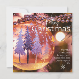 Weihnachtswünsche auf einem rosa Ornament-Hintergr Feiertagskarte