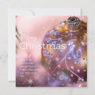 Weihnachtswünsche auf einem rosa Zierhintergrund # Feiertagskarte