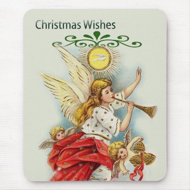 Weihnachtswünsche Engel Mousepad (Vorne)