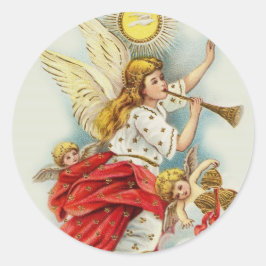 Weihnachtswünsche Engel Runder Aufkleber
