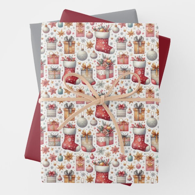 Weihnachtswünsche Geschenkpapier Set (Beispiel)