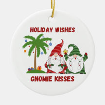 Weihnachtswünsche, Gnomie-Küsse mit 2 Gnomen auf e