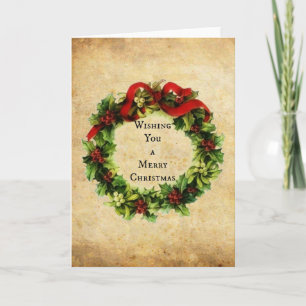 Weihnachtswünsche im Vintage-Stil Feiertagskarte