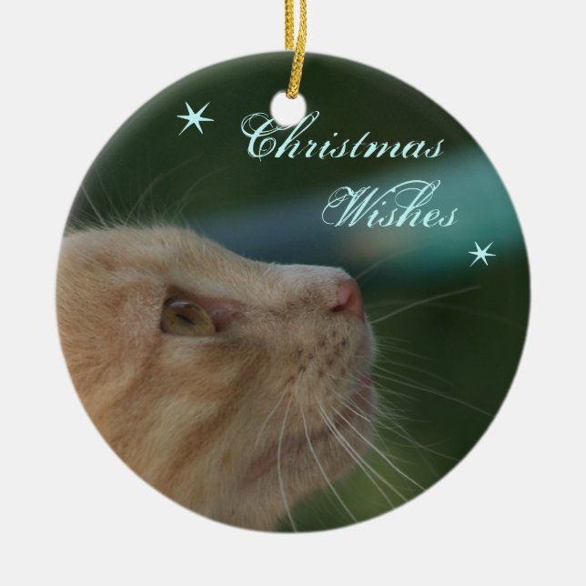 Weihnachtswünsche Keramik Ornament (Vorne)