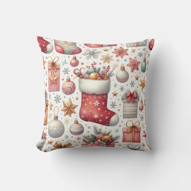 Weihnachtswünsche Kissen (Vorderseite)