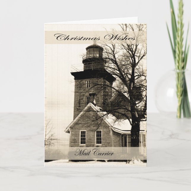 Weihnachtswünsche Mail Carrier Feiertagskarte (Vorderseite)