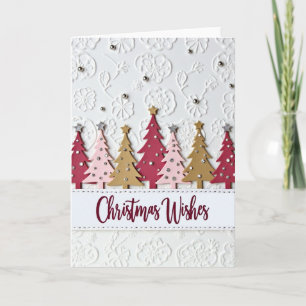Weihnachtswünsche Textil-Grußkarte Karte