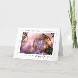 Weihnachtswünsche und rosa Ziergegenstände Dankeskarte