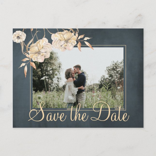 Weihnachtswünsche und Save the Date Hochzeitsschic Ankündigungspostkarte (Vorderseite)