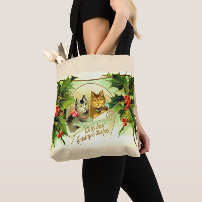 Weihnachtswünsche von Katzen Tasche (Von Nahem)