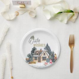 Weihnachtswünsche Weihnachtsgeschenk für Wein zur Pappteller