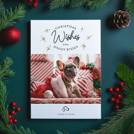 Weihnachtswünsche, Welpen Hund Kisses Niedliches F Feiertagskarte