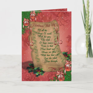 WeihnachtsWunschzettel Grußkartennostalgiker Feiertagskarte