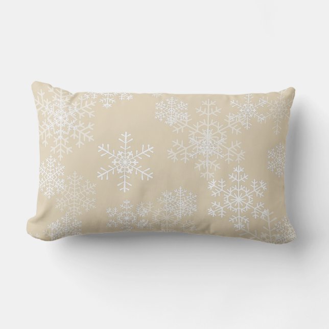 WeihnachtsWurf Kissen-Schneeflocken Lendenkissen (Vorderseite)