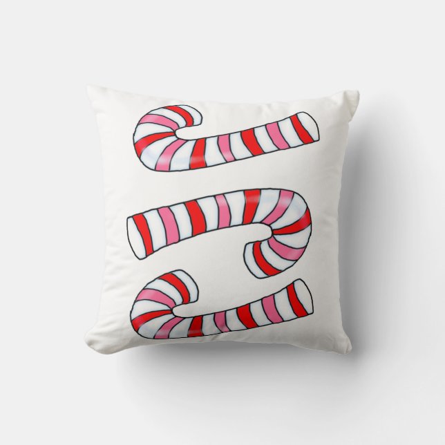 Weihnachtswürfelchen, Candy Cane Throw Kissen (Vorderseite)