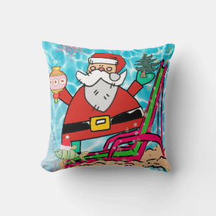 Weihnachtswürfelkissen, Santa Ocean Fish Kissen