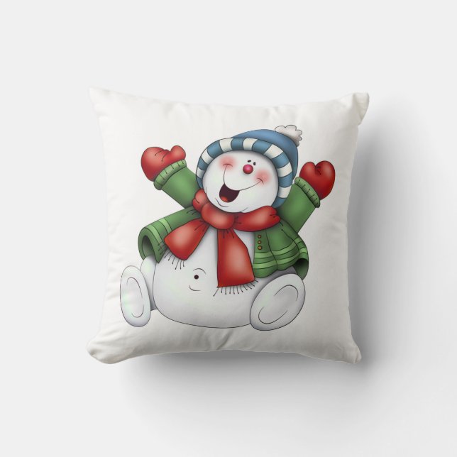 WeihnachtsWurfs-Kissen/Schneemann Kissen (Vorderseite)