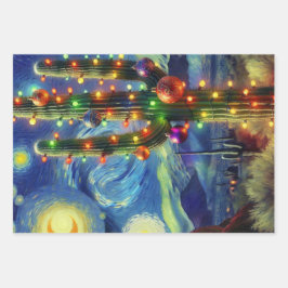 Weihnachtswüste Saguaro Cactus Decoupage Geschenkpapier Set
