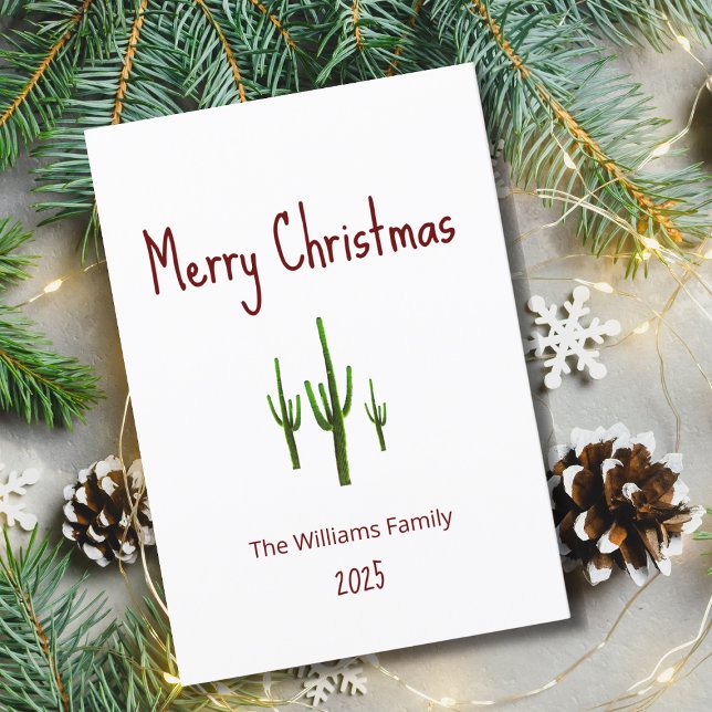 Weihnachtswüste Südwest-Saguaro-Kaktus Feiertagskarte (Von Creator hochgeladen)