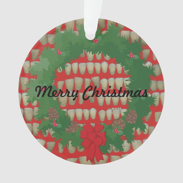 Weihnachtszahnarztorthodontist-Zahnarzthelfer Ornament (Vorderseite)
