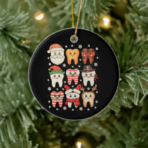 Weihnachtszähne-Team Süße Zahnarzt-Crew Xma Keramik Ornament