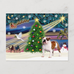 Weihnachtszauber English Bulldog 5 Feiertagspostkarte