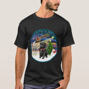 Weihnachtszauber mit einem schwarzen Pug Klassiker T-Shirt