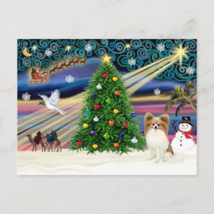 Weihnachtszauber Papillon (Rehkitz) Feiertagspostkarte