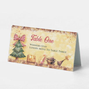 Weihnachtszauber-Tisch Eins Bunco-Tischkarte Tischaufsteller