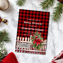 Weihnachtszaun Buffalo Kariert Baby Shower