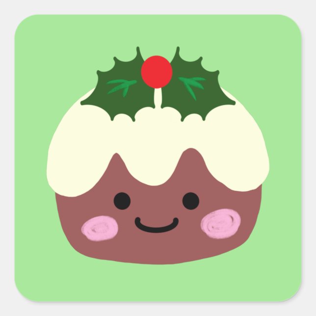 Weihnachtszeit 1 quadratischer aufkleber (Vorderseite)