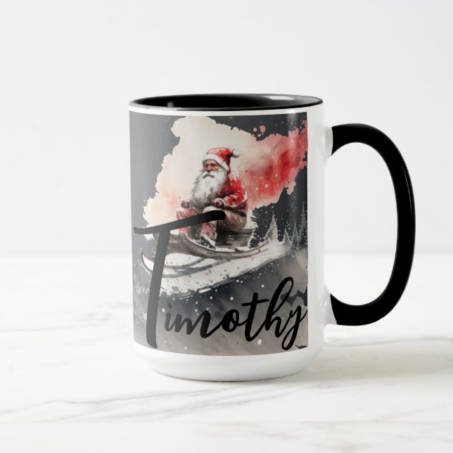 Weihnachtszeit Alphabet Anpassbare Tasse (Rechts)