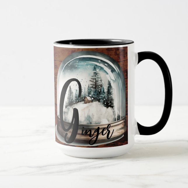 Weihnachtszeit Alphabet Anpassbare Tasse (Rechts)