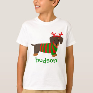 Weihnachtszeit Dackel Hund Personalisierten T - Sh T-Shirt