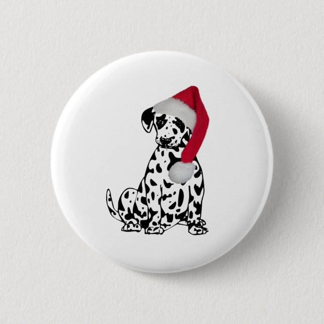 Weihnachtszeit-Dalmatiner Button (Vorderseite)
