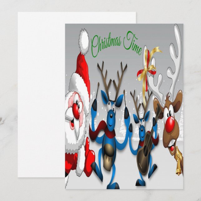 Weihnachtszeit Feiertagskarte (Vorne/Hinten)