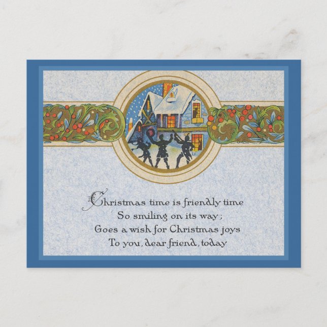 Weihnachtszeit Feiertagspostkarte (Vorderseite)