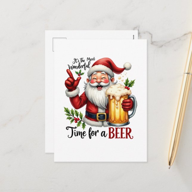 Weihnachtszeit Feiertagspostkarte (Vorderseite/Rückseite Beispiel)