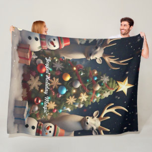 "Weihnachtszeit Freude" Fleecedecke
