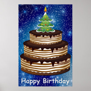Weihnachtszeit Geburtstagsposter Poster