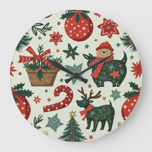 Weihnachtszeit Große Wanduhr