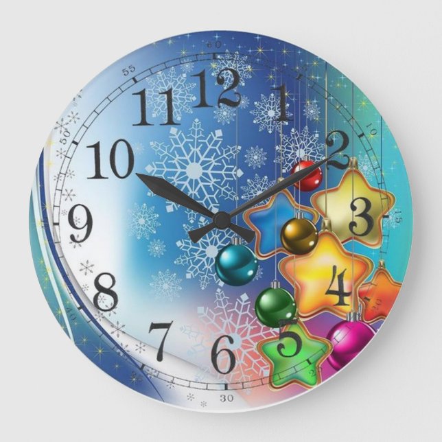 Weihnachtszeit Große Wanduhr (Vorderseite)