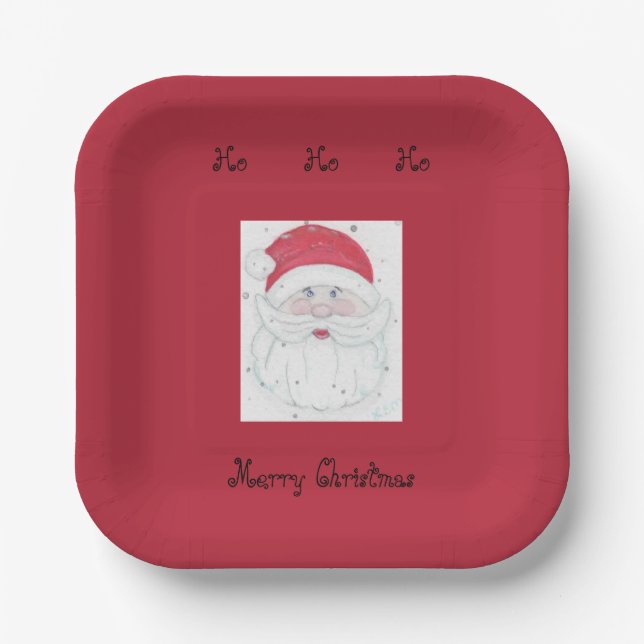 Weihnachtszeit "Ho Ho Ho" Weihnachten Pappteller (Vorderseite)