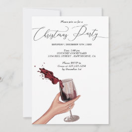Weihnachtszeit mit Rotwein Party Einladung