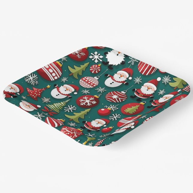 Weihnachtszeit Pappteller (Gewinkelt)