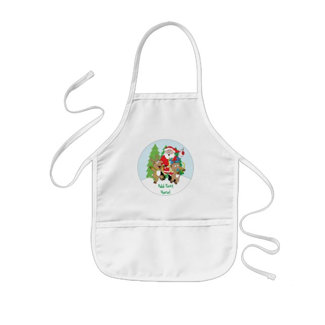 Weihnachtszeit-Schürze für Kinder Personalisieren  Kinderschürze (Vorne)