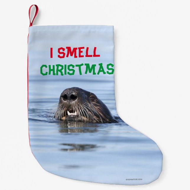 Weihnachtszeit-Strumpf mit Meeresotter Kleiner Weihnachtsstrumpf (Vorderseite)