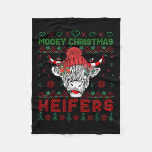 Weihnachtszeit Ugly Sweater Highland Kuh Liebe Er Fleecedecke