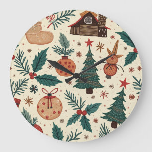 Weihnachtszeit-Wanduhr Große Wanduhr